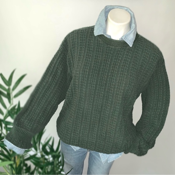 v i n t a g e :: Slouchy Handframed Waffle Knit Grandpa Sweater - Picture 10 of 10